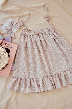 Emille Dress Set in Iris Floral |  Set with Sailor Bow
