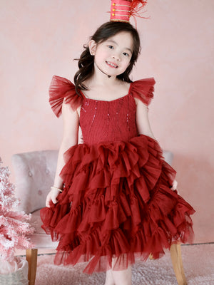 Lyra Tutu Dress | Wine Red