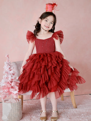 Lyra Tutu Dress | Wine Red