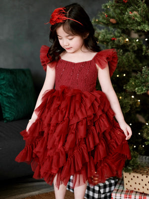 Lyra Tutu Dress | Wine Red