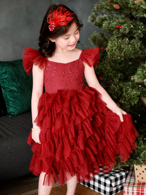 Lyra Tutu Dress | Wine Red