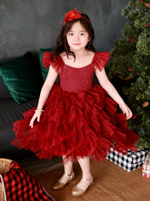 Lyra Tutu Dress | Wine Red