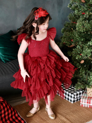 Lyra Tutu Dress | Wine Red