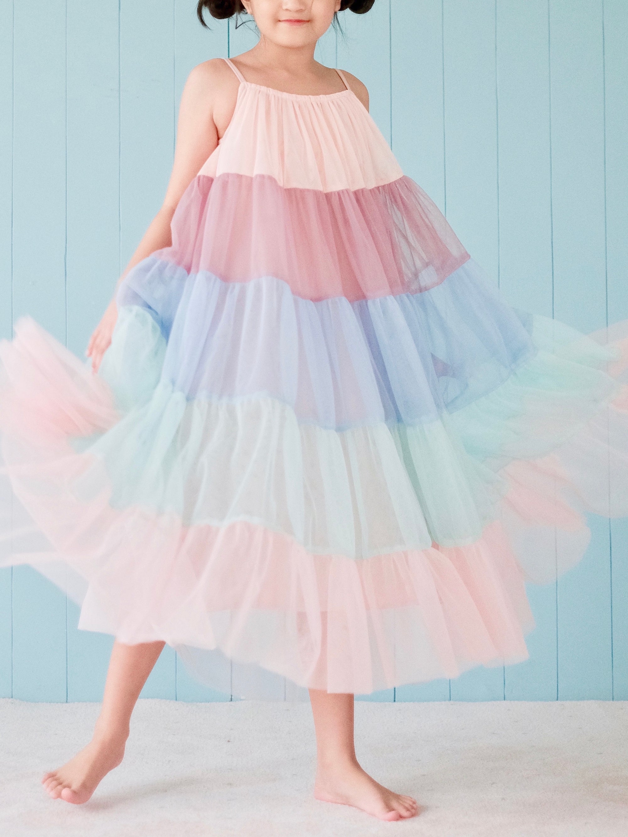 B Mami Store Falon Rainbow Tulle Dress Rainbow / 6