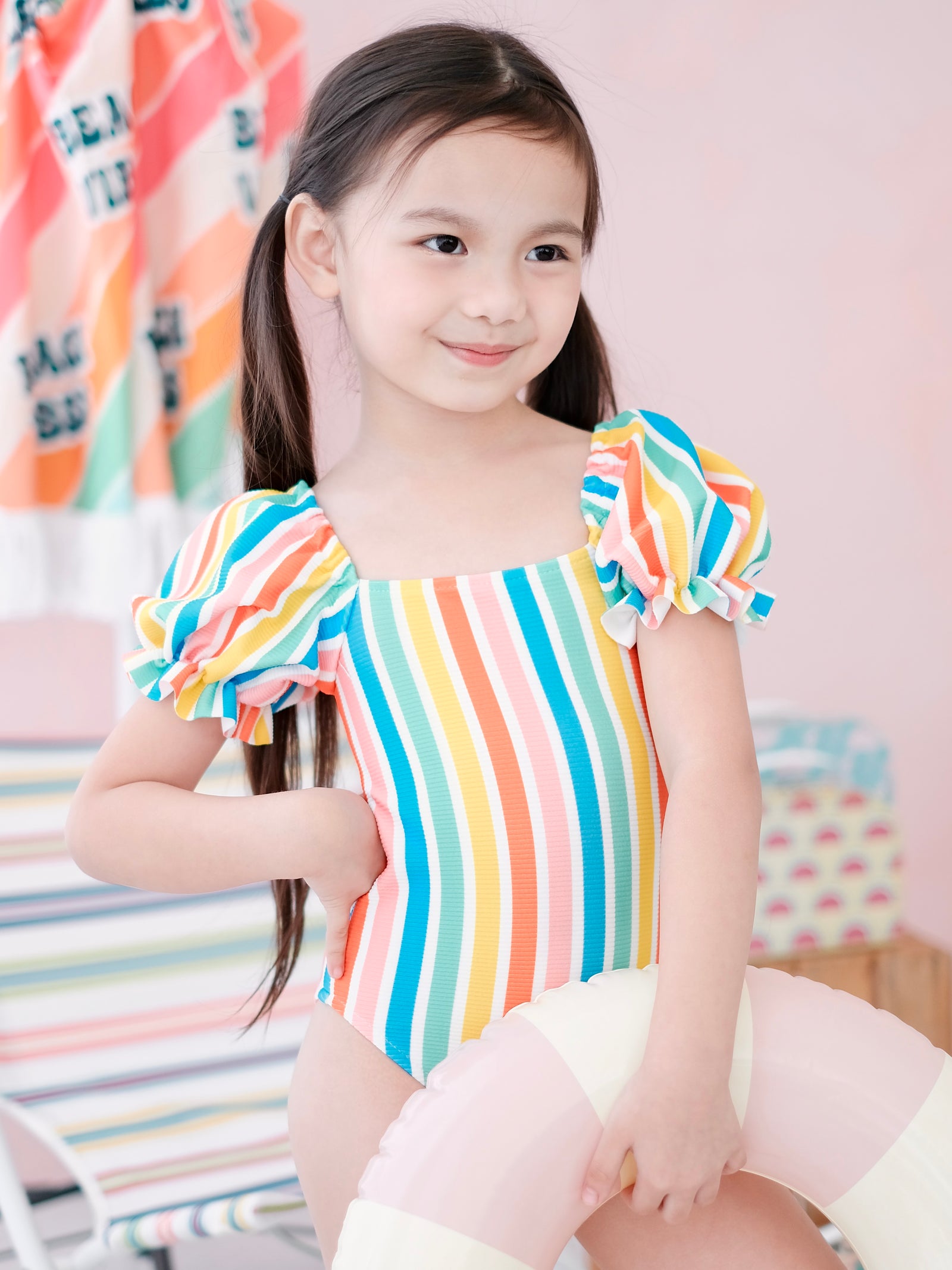 Ceara Bodysuit in Rainbow Stripes