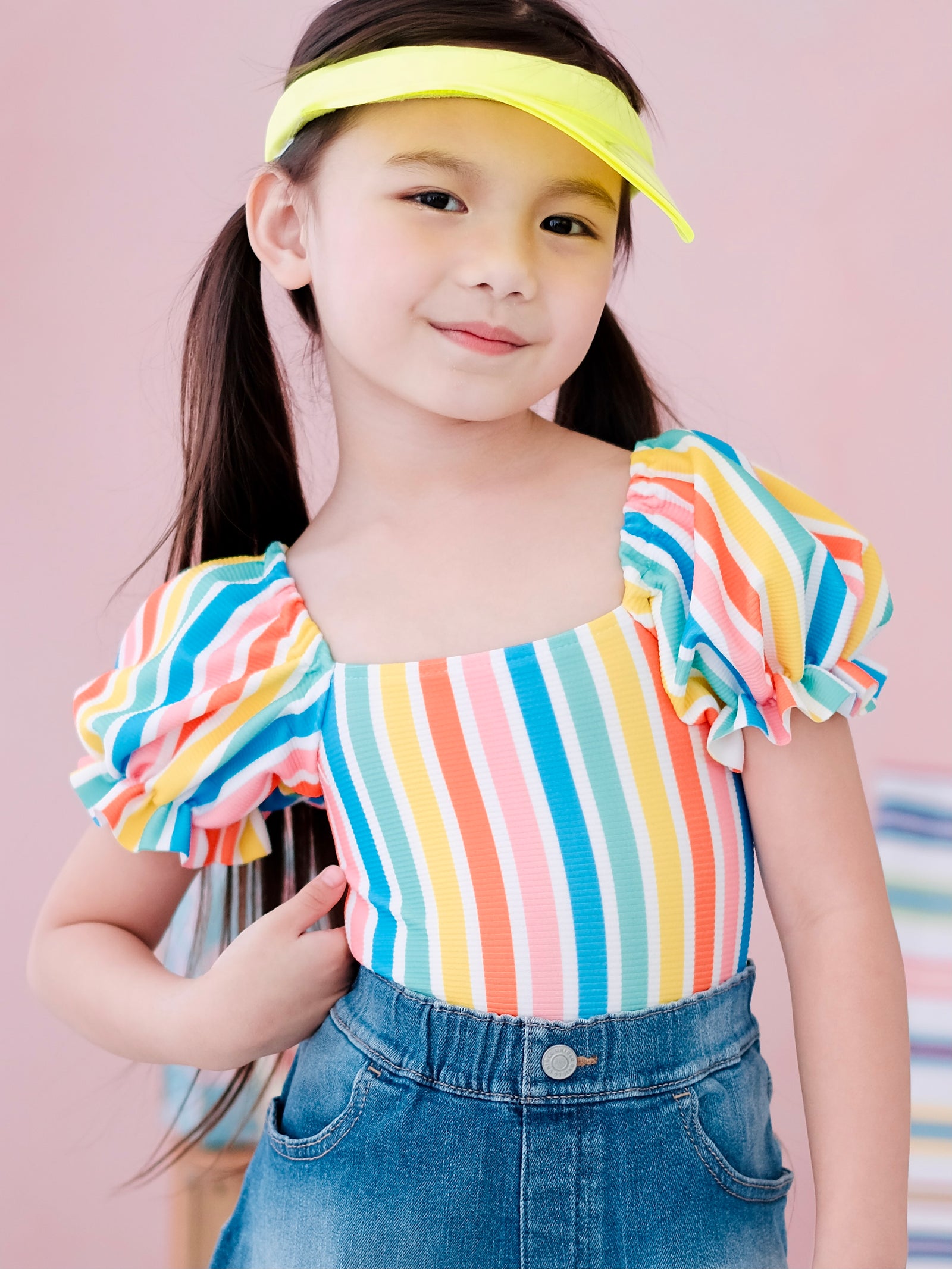 Ceara Bodysuit in Rainbow Stripes