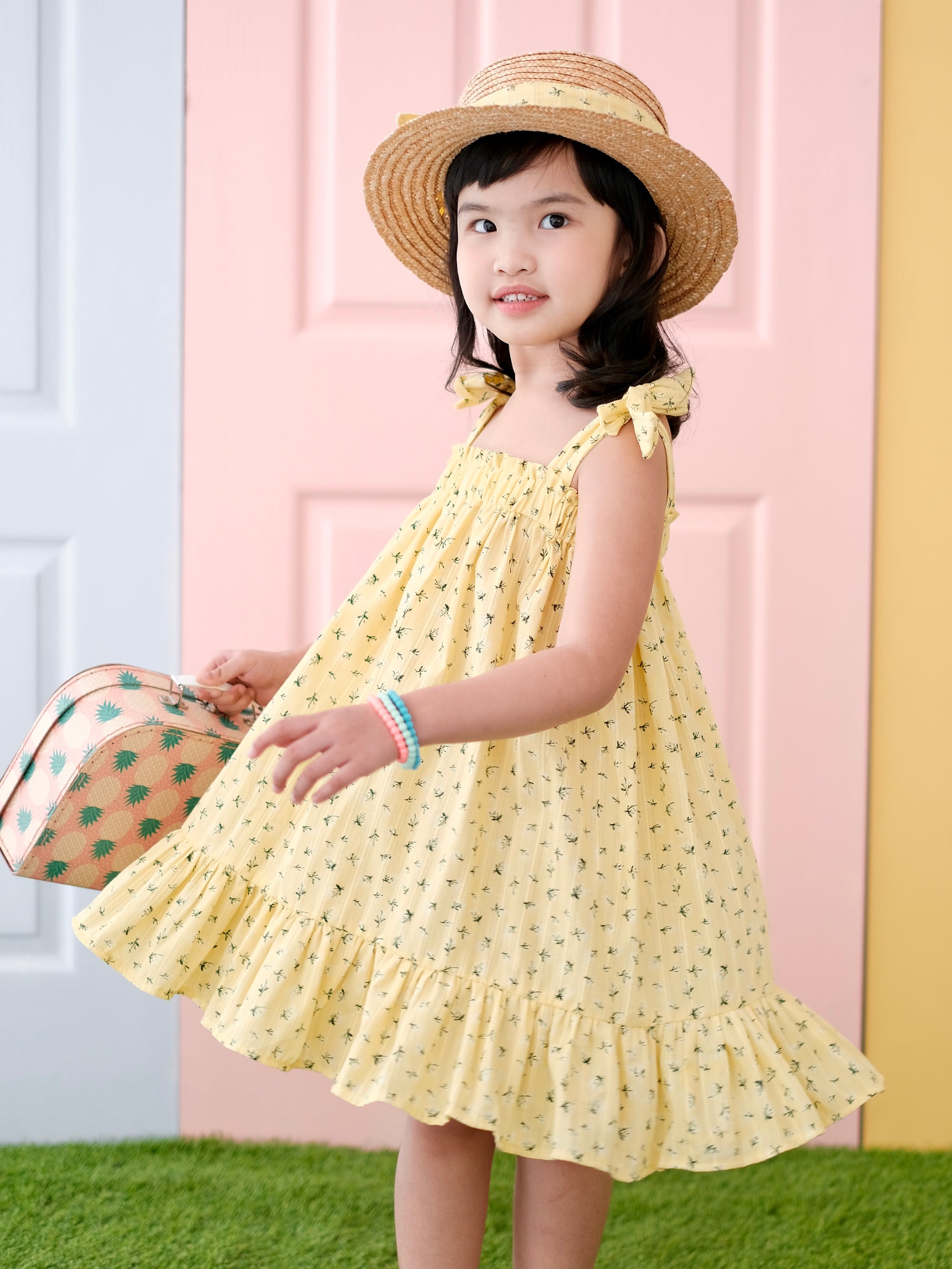 Bryony Dress | Citron | Set with Headwrap