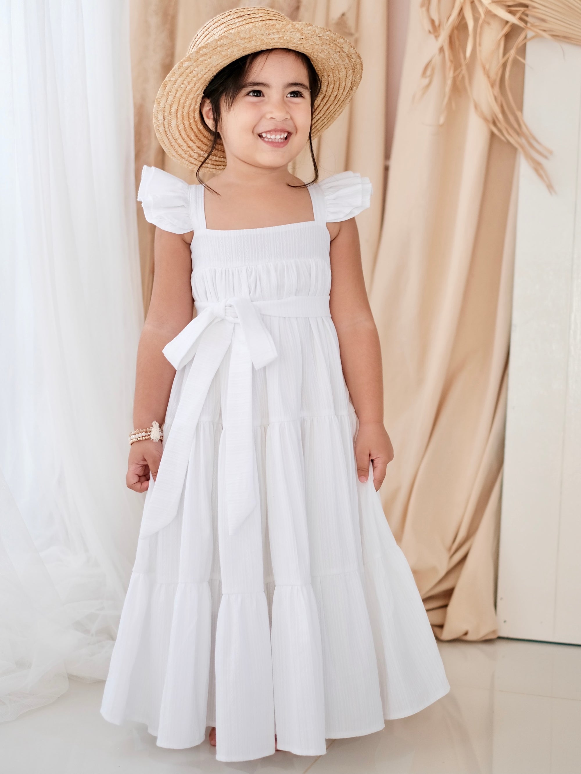 Tilda Maxi Dress | White |  Set with Sash
