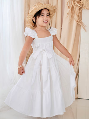 Tilda Maxi Dress | White |  Set with Sash