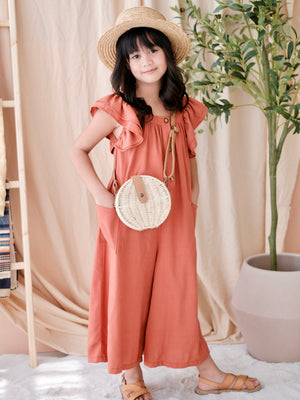 Kaia Linen Jumpsuit | Terracotta