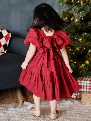 Merida Dress in Brick Red