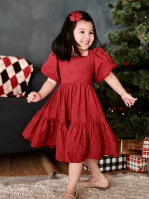 Merida Dress in Brick Red