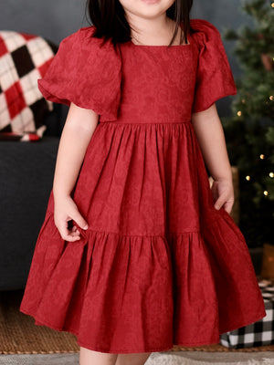 Merida Dress in Brick Red