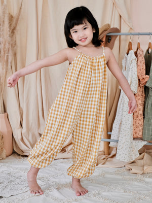 Sola Jumpsuit | Mustard Gingham