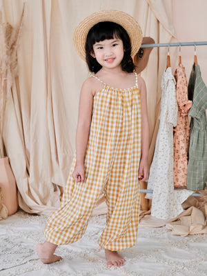 Sola Jumpsuit | Mustard Gingham