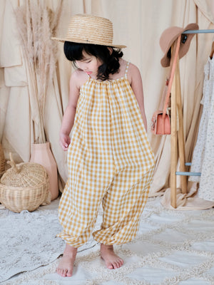 Sola Jumpsuit | Mustard Gingham