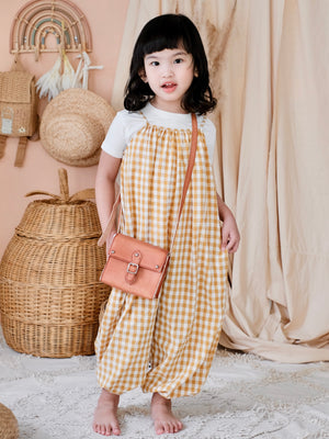 Sola Jumpsuit | Mustard Gingham