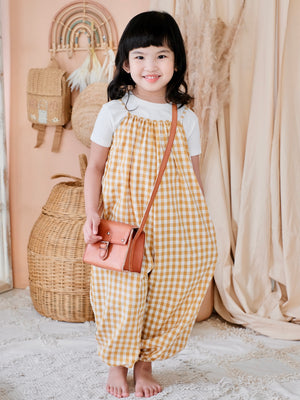 Sola Jumpsuit | Mustard Gingham