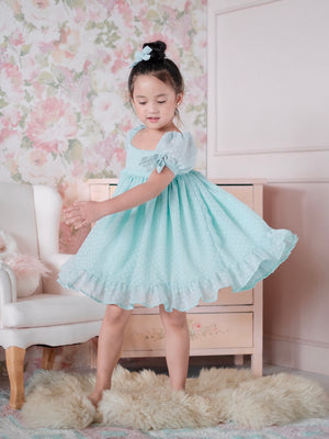 Maisie Dress in Mint | Set with Bow Clip