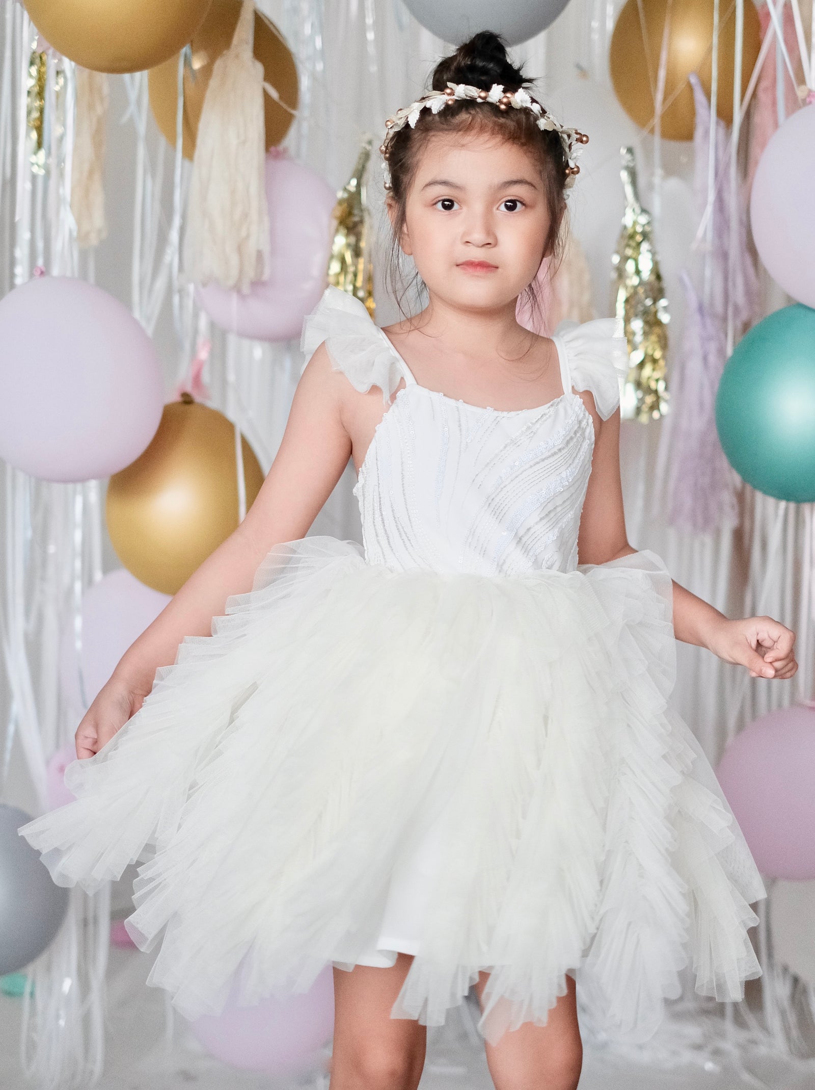 Laurette Tutu Dress | Egg Shell