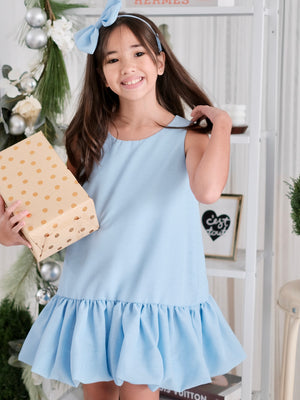Vania Dress Set with Bow | Baby Blue