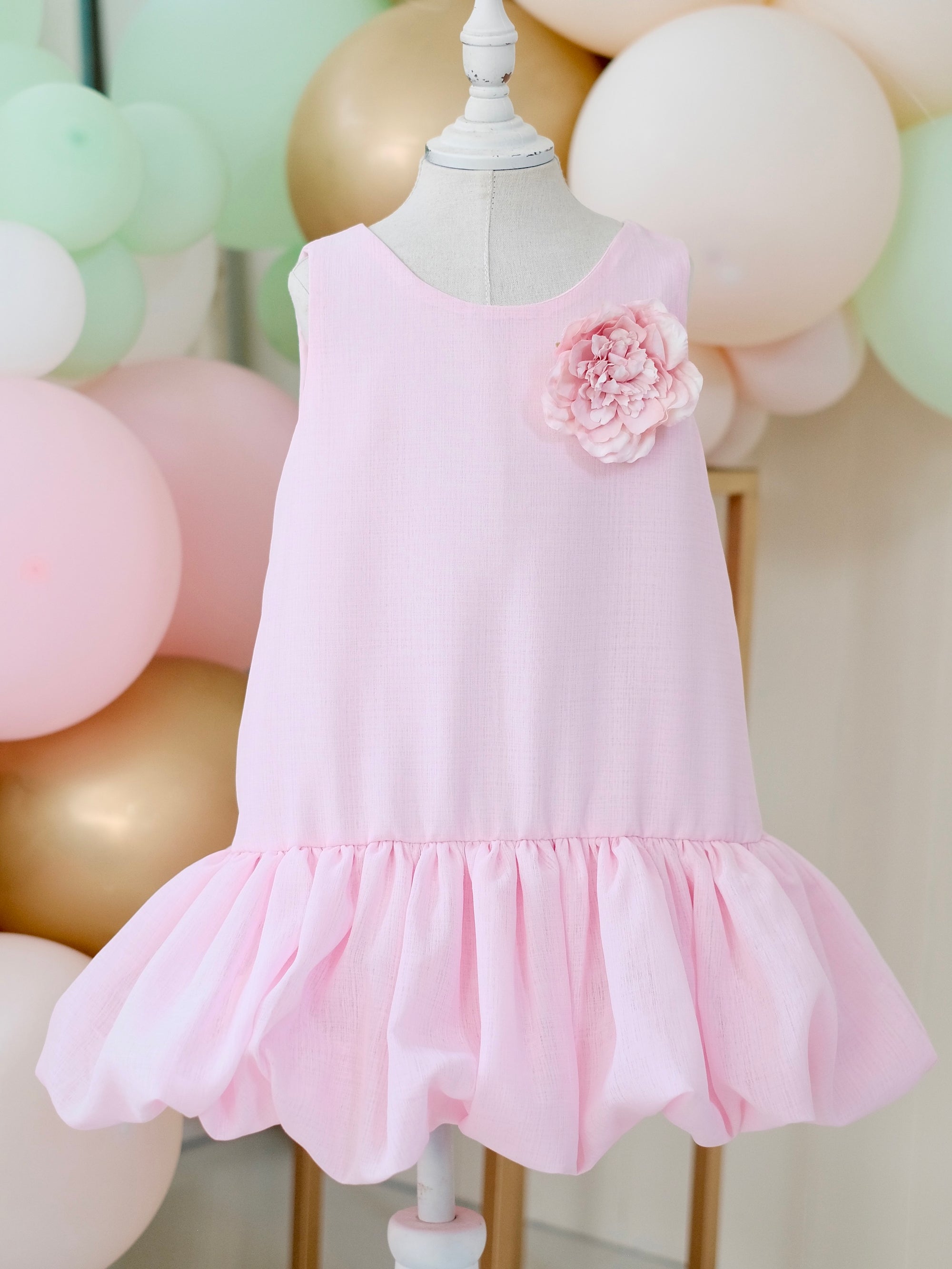 Vania Dress Only | No Brooch in Baby Pink